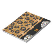 RAB Rockabilly Gold Leopard Print Sugar Skulls Notitieblok (Linkerzijde)