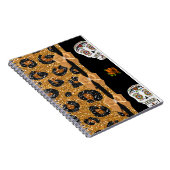 RAB Rockabilly Gold Leopard Print Sugar Skulls Notitieboek (Rechterzijde)