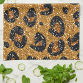 RAB Rockabilly Gold Leopard Print Sugar Skulls Theedoek (Gevouwen)