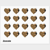 RAB Rockabilly Goud Luipaardprint Suiker Schedels Hart Sticker (Vel)