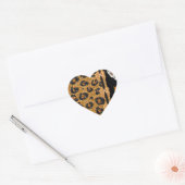 RAB Rockabilly Goud Luipaardprint Suiker Schedels Hart Sticker (Envelop)