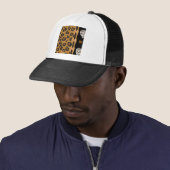 RAB Rockabilly Goud Luipaardprint Suiker Schedels Trucker Pet (In situ)