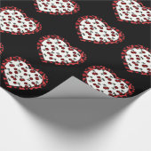 RAB Rockabilly Kersen Luipaardprint Hart Cadeaupapier (Hoek)