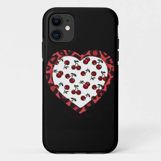 RAB Rockabilly Kersen Luipaardprint Hart Case-Mate iPhone Case (Achterkant)