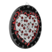 RAB Rockabilly Kersen Luipaardprint Hart Dartbord (Voorkant Links)