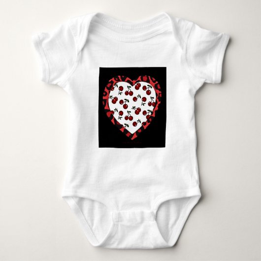 RAB Rockabilly Kersen Luipaardprint Hart Romper (Voorkant)