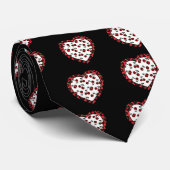 RAB Rockabilly Kersen Luipaardprint Hart Stropdas (Opgerold)