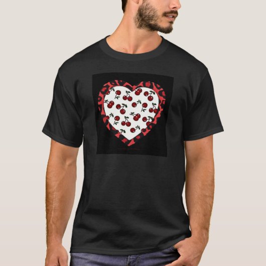 RAB Rockabilly Kersen Luipaardprint Hart T-shirt (Voorkant)