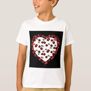 RAB Rockabilly Kersen Luipaardprint Hart T-shirt