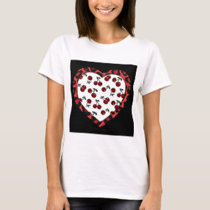 RAB Rockabilly Kersen Luipaardprint Hart T-shirt