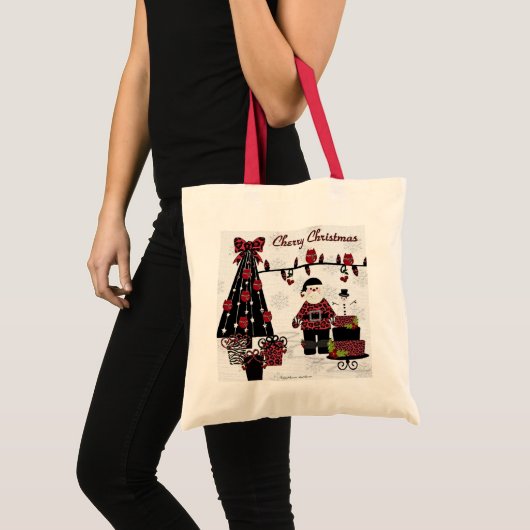 RAB Rockabilly Kersrode Kerstmis Sinterklaascadeau Tote Bag (Voorkant (product))