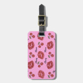RAB Rockabilly Kussen van Kersen op Roze Bagagelabel (Voorkant verticaal)