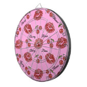 RAB Rockabilly Kussen van Kersen op Roze Dartbord (Voorkant Rechts)