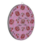 RAB Rockabilly Kussen van Kersen op Roze Dartbord (Voorkant Links)
