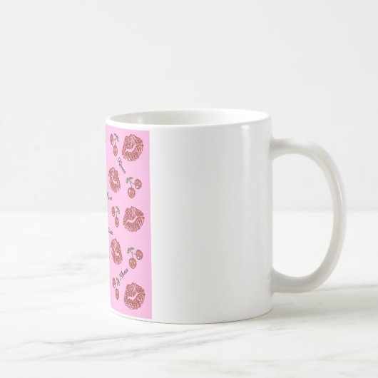 RAB Rockabilly Kussen van Kersen op Roze Koffiemok (Rechts)