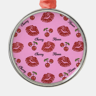 RAB Rockabilly Kussen van Kersen op Roze Metalen Ornament