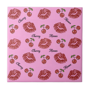 RAB Rockabilly Kussen van Kersen op Roze Tegeltje
