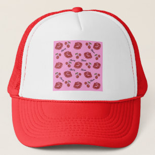 RAB Rockabilly Kussen van Kersen op Roze Trucker Pet