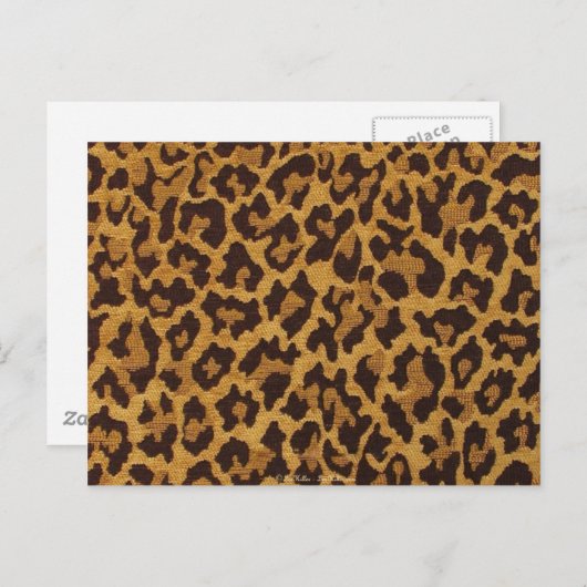 RAB Rockabilly Leopard Print Brown Gold Briefkaart (Voorkant / Achterkant)