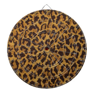 RAB Rockabilly Leopard Print Brown Gold Dartbord