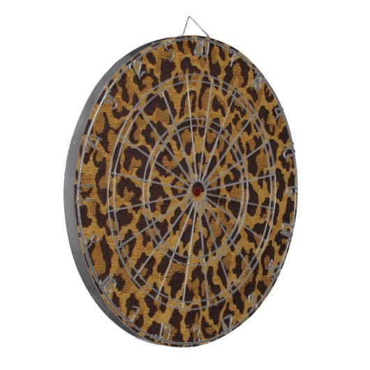 RAB Rockabilly Leopard Print Brown Gold Dartbord (Voorkant Links)