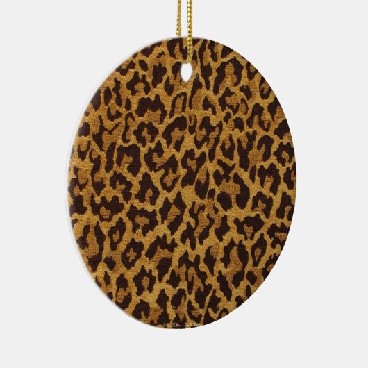 RAB Rockabilly Leopard Print Brown Gold Keramisch Ornament (Rechts)