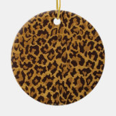 RAB Rockabilly Leopard Print Brown Gold Keramisch Ornament (Voorkant)