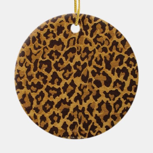 RAB Rockabilly Leopard Print Brown Gold Keramisch Ornament (Voorkant)