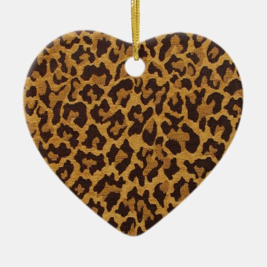 RAB Rockabilly Leopard Print Brown Gold Keramisch Ornament (Voorkant)