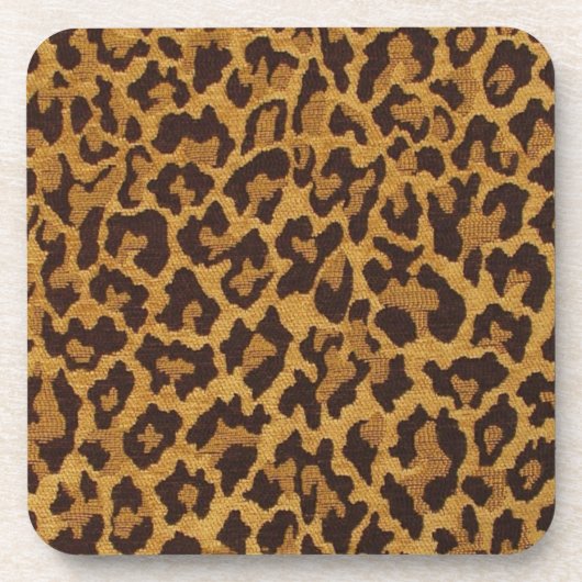 RAB Rockabilly Leopard Print Brown Gold Onderzetter (Voorkant)