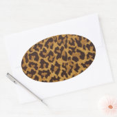 RAB Rockabilly Leopard Print Brown Gold Ovale Sticker (Envelop)
