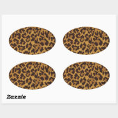 RAB Rockabilly Leopard Print Brown Gold Ovale Sticker (Vel)