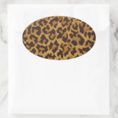 RAB Rockabilly Leopard Print Brown Gold Ovale Sticker (Tas)