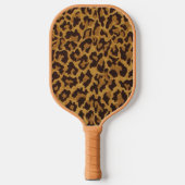 RAB Rockabilly Leopard Print Brown Gold Pickleball Paddle (Voorkant)