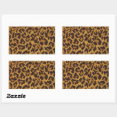 RAB Rockabilly Leopard Print Brown Gold Rechthoekige Sticker (Vel)