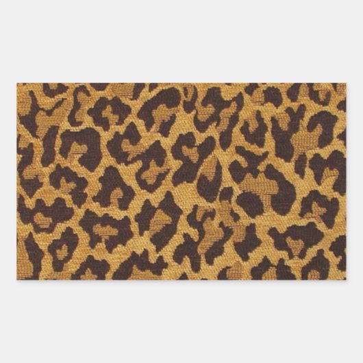 RAB Rockabilly Leopard Print Brown Gold Rechthoekige Sticker (Voorkant)