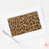 RAB Rockabilly Leopard Print Brown Gold Rechthoekige Sticker (Envelop)