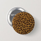 RAB Rockabilly Leopard Print Brown Gold Ronde Button 5,7 Cm (Voorkant /achterkant)