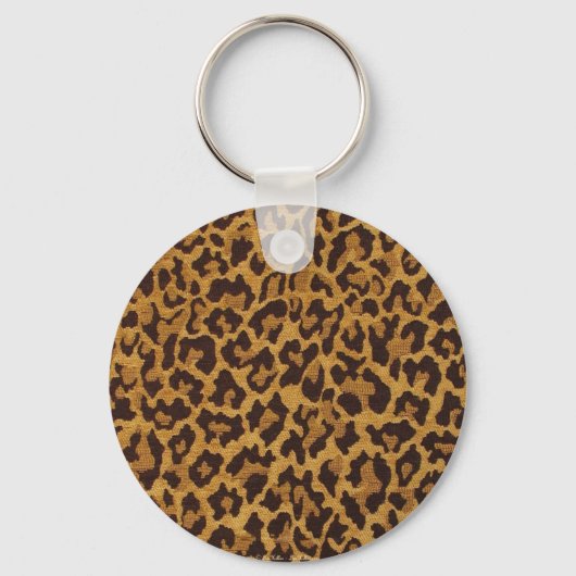 RAB Rockabilly Leopard Print Brown Gold Sleutelhanger (Voorkant)