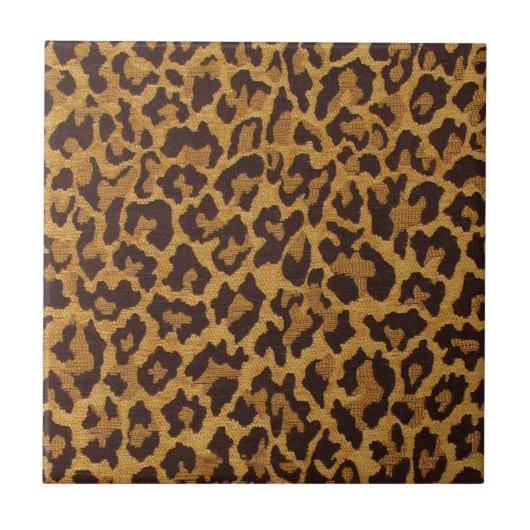 RAB Rockabilly Leopard Print Brown Gold Tegeltje (Voorkant)