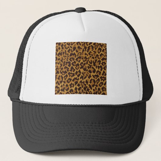 RAB Rockabilly Leopard Print Brown Gold Trucker Pet (Voorkant)