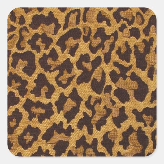RAB Rockabilly Leopard Print Brown Gold Vierkante Sticker (Voorkant)