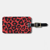RAB Rockabilly Leopard Print Red Black Bagagelabel (Voorkant horizontaal)