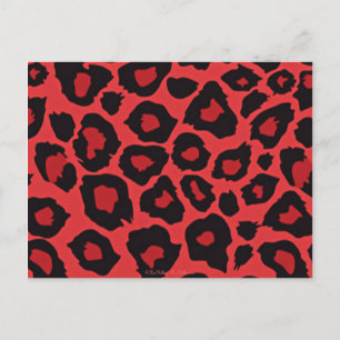 RAB Rockabilly Leopard Print Red Black Briefkaart