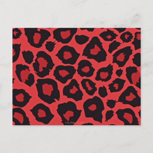 RAB Rockabilly Leopard Print Red Black Briefkaart (Voorkant)