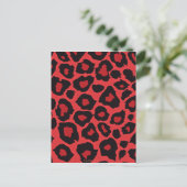 RAB Rockabilly Leopard Print Red Black Briefkaart (Staand voorkant)