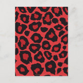 RAB Rockabilly Leopard Print Red Black Briefkaart (Voorkant)