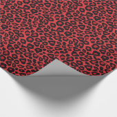 RAB Rockabilly Leopard Print Red Black Cadeaupapier (Hoek)