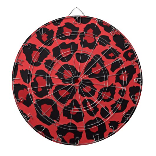 RAB Rockabilly Leopard Print Red Black Dartbord (Voorkant)