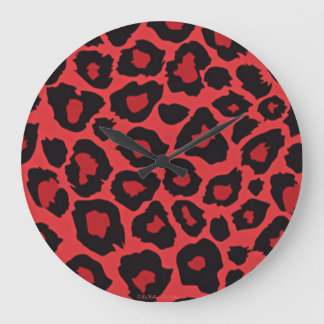 RAB Rockabilly Leopard Print Red Black Grote Klok